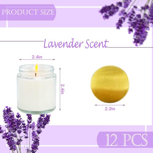 12 Pcs 4 Oz Mini White Soy Candles,Lavender Scented Candles Set,Bulk Aromatherapy Candle,Great Stress Relieving Scented Candle for Girls as a Gift for Birthdays, Weddings and More! - Image 2