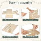 Suzile Baby Shower Crate Wooden Closet Baby Basket Gift,Wood Color - Image 4