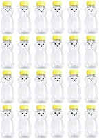 8 Ounce Plastic Squeezable Honey Bears with Sealable Flip Top Lids - BPA Free, Hand Wash Only (Yellow, 24 Pack) by CLEARVIEWCONTAINERS