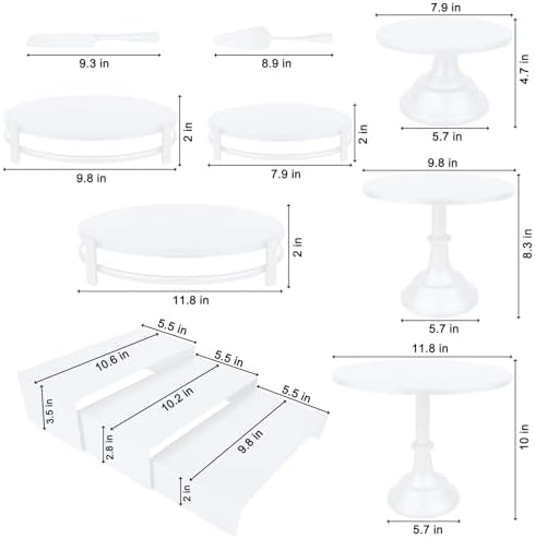 MACIFECI White Cake Stand Set, White Dessert Table Display Set for Wedding, Birthday Party Decor, Baby Shower, Celebration - Image 2
