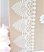 pearls flower lace self stick wedding album 80 pages. Hand-decorated fabric cover album; 3x5, 4x6, 5x7, 8x10 photos with gift box. Customizable and personalizable - Image 3