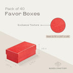 Boxes Craftory Pack of 40 Small Favor Boxes (2.75 x 1.57 x 1.18 inch) - Ideal for Wedding and Candy Party - Red Silk - Image 2