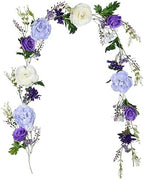 Lvydec Artificial Peony Flower Garland - 6ft Silk Peony Purple Flower Garland Arch Flower Vine for Wedding Party Table Decoration (2, Purple and White) - Image 7