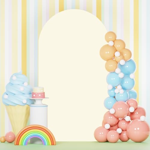 Spandex Arch Cover Ivory Wedding Arch Backdrop Covers 7.2FT Chiara Arch Stand Cover Arches Covers Stretchy Backdrops Fabric Covers for Happy Birthday Baby Shower Graduation Party Decor by PATYDEST