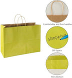BLEWINDZ 70Pcs Large Paper Bags with Handles, 16x6x12 Inches Avocado Green Paper Shopping Bags for Small Business, Large Kraft Gift Bag Bulk for Grocery Mechandise Retail - Image 5