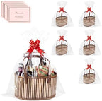 Greenwhisper ‌Large Woven Gift Basket with Handles - Empty Bamboo Basket for Gifts (Adults/Wine/Christmas) (BROWN, 6PC SMALL) by Unknown