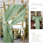 fani 60 PCS Satin Chair Sashes, 7x78 Inch, Sage Green - Image 5