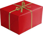 Jillson Roberts Gift Wrapping Paper, 2-Sided Kraft Red & Gold (8 Rolls 5ft x 30in) - Image 2