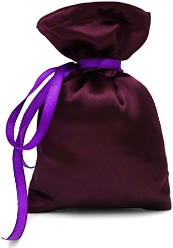 Darling Souvenir 50 Satin Drawstring Gift Pouch Small Wedding Party Favors Bag - 8" x 10" inches Baby Shower Thank You Pouches- Burgundy Purple by DarlingSouvenirMADEWITHLOVE