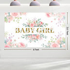 Baby Shower Decorations for Girl，242 PCS of Floral Girl Baby Shower Decorations Party Supplies with Background,Disposable Tableware（25 guests),"It's A Girl" Banner, Balloons Wreath and Tablecloth - Image 3