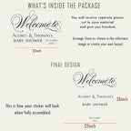 Personalized Baby Shower Vinyl Decal | Custom Welcome Sticker for Wall, Mirror, Acrylic Sign or Photo Backdrop | Elegant Script Design for Gender Reveal and Party Decor w163 - Image 3