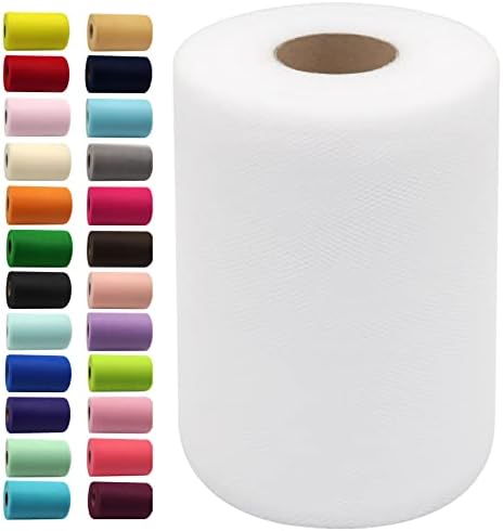 Tulle Fabric Rolls 6 Inch by 100 Yards (300 feet) 3 Pack Fabric Spool Tulle Ribbon for DIY Tutu Bow Baby Shower Birthday Party Wedding Decorations Christmas Craft Supplies - Image 2