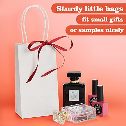 BagDream Mini Gift Bags with Handles 3.5x2.4x6.7 Inch White 100 Bulk Pack - Image 5