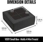 100 pcs Black Mini Truffle Box for 4 Treats with Window and Dividers, Bakery Boxes, 3.5 x 3.5 x 1.57 Inches VERY SMALL Baking Boxes for 4 Treats, Square Truffles Box for Gift Giving - Image 2