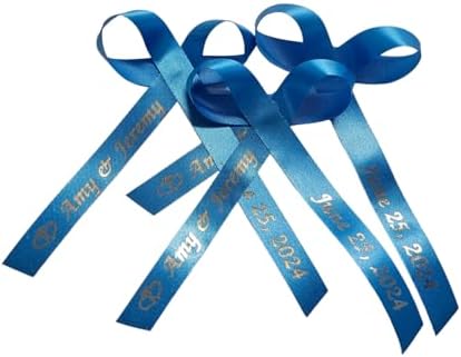 Personalized Ribbons Bows 25 for Wedding Bridal Shower Baby Favor, Party Favors, Quinceanera Anniversary Sweet 16 Custom Made Names (Turquoise) - Image 7