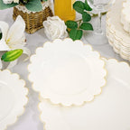 LIYH 120Pcs Ivory Scalloped Plastic Plates, Gold Rim Fancy Plates For Party - Image 6
