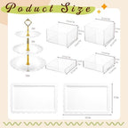 Baderke 4 Pcs Buffet Risers with Cupcake Stand Holder Tray, Transparent - Image 2