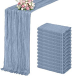 Dusty Blue Boho Cheesecloth Table Runner 12 Pack 17x108 Inch Sheer Gauze by Unknown