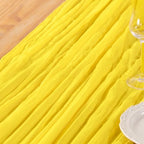 DeZerlor Lemon Yellow Cheesecloth Table Runners 2 Pack Summer Boho Runners - Image 5