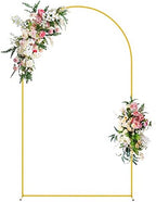 Wokceer 8FT Arch Backdrop Stand Gold Metal Wedding Arch Backdrop Stand by Wokceer