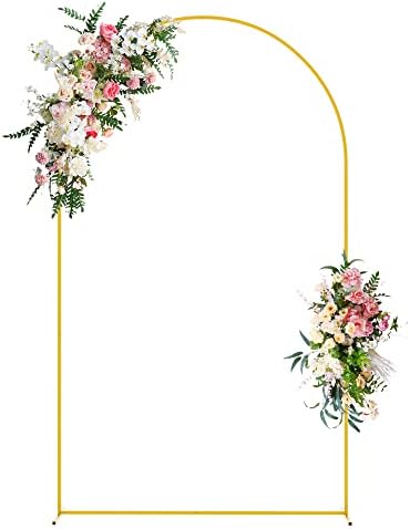 Wokceer 8FT Arch Backdrop Stand Gold Metal Wedding Arch Backdrop Stand by Wokceer