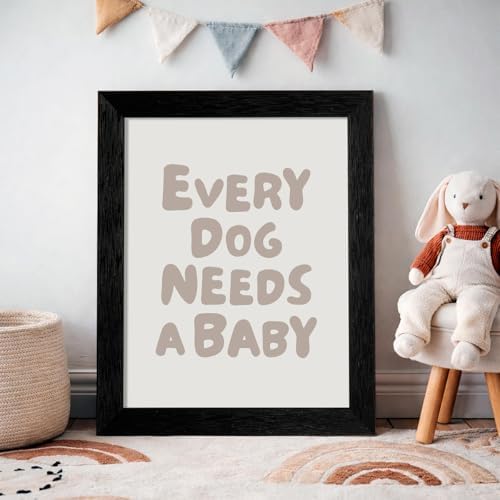 Black Framed Fun Kids Quotes Canvas Posters Every Dog Needs A Baby Wall Art Modern Trendy Minimalist Toddler Prints Playing Print For Nursery Room Wall Decor 24x36 inch - Image 3