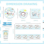 141Pcs Cinna-morolls Parties,Cinna-morolls Party Tableware Party Disposable Dinnerware Plates Cups Napkins for Cinna-morolls Baby Shower Party Decoration Supplies,Serves 20 - Image 2