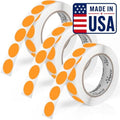 Perco Neon Orange Perforated Round Circle Dot Sticker 1-Inch Labels — 3 Rolls, 3,000 Stickers—Clearance, Discount & Priority Labels, High Visibility, Strong Adhesive—Made in USA by Perco