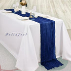 10FT 20 Pack Royal Blue Cheesecloth Table Runner 20 x 120 Inch Long Rustic Gauze Cheese Cloth Table Runner for Wedding Bridal Baby Shower Table Decorations Boho Fabric Sheer Birthday Party Table Decor - Image 4