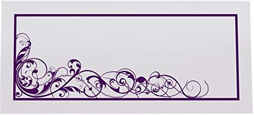 Scribble Vintage Swirl Place Cards, Eggplant, Set of 150, Pre-cut and Score - Image 3