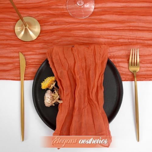 fani 100 Pack Gauze Cheesecloth Napkins, 20 x 20 in, Burnt Orange - Image 4