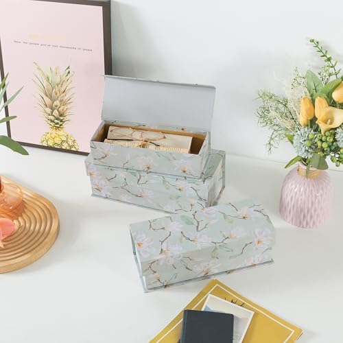 Soul & Lane - Magnetic Decorative Storage Boxes, Set of 3, Ethereal Blossom - Image 4