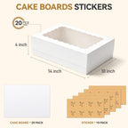 20 Pack 14x10x4 Inches Quarter Sheet Cake Boxes with 20 Cake Boards - Image 3