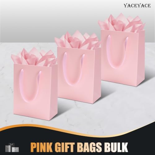 YACEYACE Pink Gift Bags 20Pack, Pink Gift Bags with Tissue Paper - Image 6