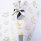 MR FIVE 50 Sheets White with Metallic Gold Thank You Tissue Paper Bulk,20" x 14",Thank You Tissue Paper for Packaging,Gift Bags,Metallic Gold Tissue for Graduation,Birthday,Thanksgiving (Pack of 3) - Image 4