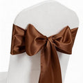 Brown Chair Sashes 50 Pack, Chocolate Satin Chairs Bows Ribbons for Party Wedding, Universal Ties Knots for Folding Chairs Decor by MAGTOWNE