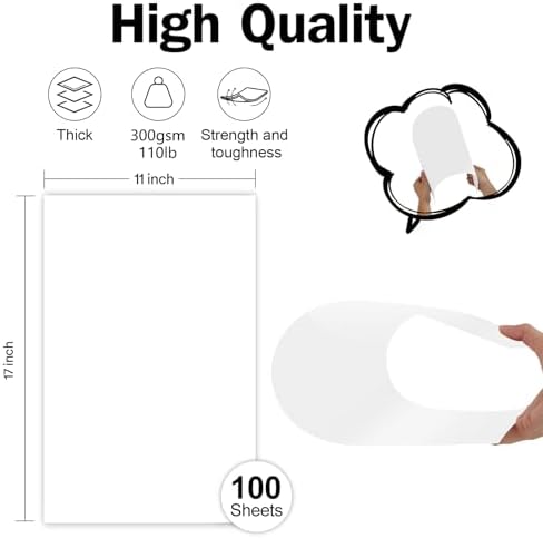 100 Sheets White Cardstock 11x17 110lb (Pack of 2) - Image 2