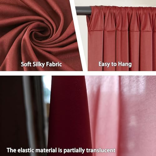 10 x 7 Feet Rust Backdrop Curtain for Partie, Background Curtains for Photoshoot, Birthday, Wedding, Halloween, Thanksgiving, Christmas Day, New Year Party Decorations 5Ft x 7Ft, 2 Panels - Image 3