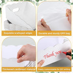 Fuyoooo 8 Pack White Basket for Gifts Empty to Fill, 10" x 8" Thick Sturdy Kraft Scalloped Edge Gift Basket with Handle, 8 Wrap Bag 8 Bow 16 Tissue Paper for Christmas Wedding Birthday Wrapping Gift - Image 5