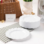 72 Pack White Plastic Plates, 7" Disposable Wave Edge Dessert Plates - Image 4