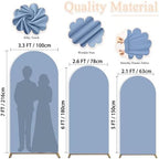 Dusty Blue Wedding Arch Cover Set of 3 Spandex Fitted Arch Stand Covers 5ft 6ft 7ft Balloon Arched Cover Stretchy Backdrop Chiara Arch Backdrop Covers for Baby Shower Wedding Ceremony Party Events - Image 2