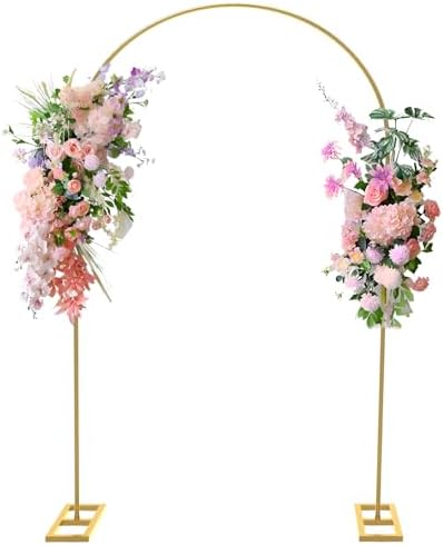 Queension 7.2FT Arch Backdrop Stand, Wedding Arch Stand for Ceremony, Gold by Queension