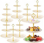 Patelai 8 Pack Plastic 3 Tier Cupcake Stand Holder, Cream White by Patelai