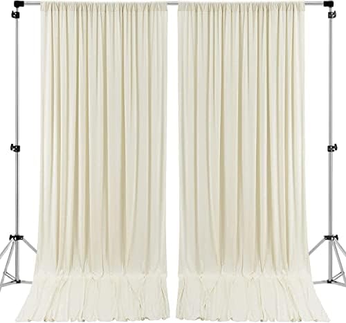 AK TRADING CO. 10 feet x 8 feet IFR Polyester Backdrop Drapes Curtains Panels with Rod Pockets - Wedding Ceremony Party Home Window Decorations - Ivory by Fabrics%7CEventDecor%7CCrafts%7CUpholsteryFoam