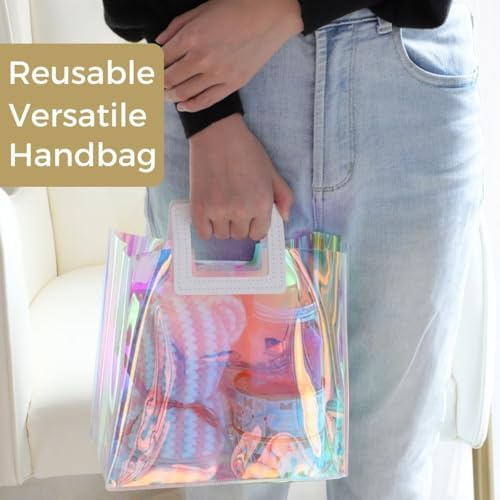 VUOJUR 8.3'' 10pcs Holographic Small Gift Bags Reusable Birthday Gift Bags - Image 4