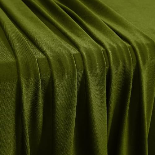 Olive Green Velvet Ruffle Tablecloth, 60 x 84 Inch Rectangular - Image 5