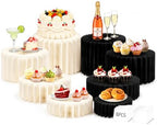 8Pack Buffet Risers, Display Stands Foldable Food Risers for Buffet, Cake Stands for Party, Dessert Table Display Set for Catering Jewelry Wedding Decor (White, Black) by Unknown