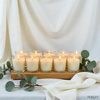 Hosley 48 Pack White Unscented Votive Candles, Clear Glass, Hand-Poured Wax, Bulk Wedding & Party Candles for Gifts, Tables, Aromatherapy & Holidays Party Weddings Birthdays (White) - Image 5