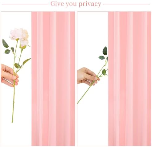 6 Panels Blush Pink Backdrop Curtain for Parties Pink Wrinkle Free 30ft x 10ft Backdrop Drapes for Baby Shower Wedding Birthday Photo Gender Reveal Photography Polyester Fabric Background Decoration - Image 7