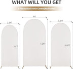 7.2ft 6.6ft 6ft Ivory Arch Backdrop Cover Set of 3, Wrinkle Free Arch Covers Stretchy Backdrop Set of 3, Spandex Chiara Arch Backdrop Stand Cover for Wedding Party Baby Shower Photo Photography - Image 2